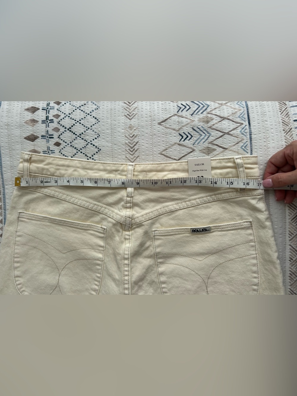 Rolla’s Sailor High Rise Wide Leg Jeans Cream Size 32 NWT - Picture 9 of 12